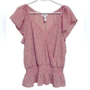 NWOT JAPNA size XL (12/14) women’s beautiful floral top with ruffle sleeves